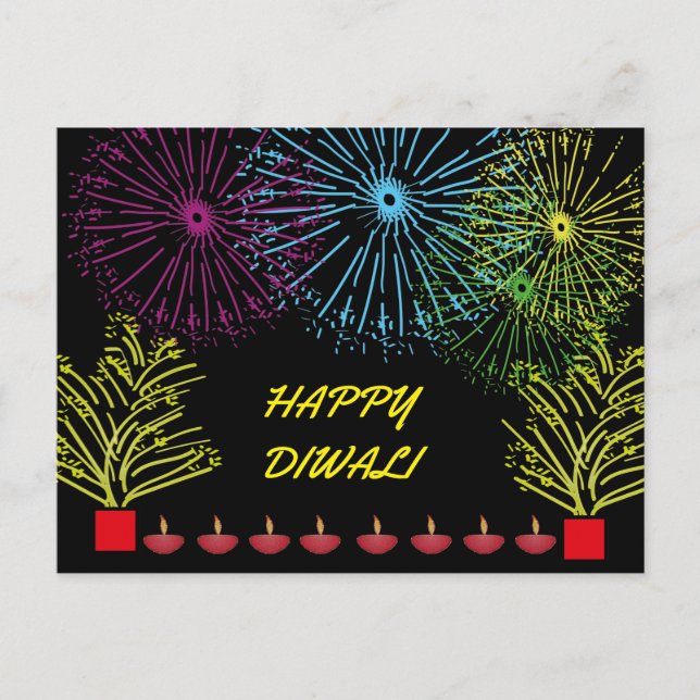 CARTE POSTALE HEUREUX DIWALI (Devant)
