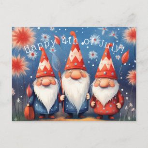 Carte Postale Heureux Forth de Juillet Gnomes