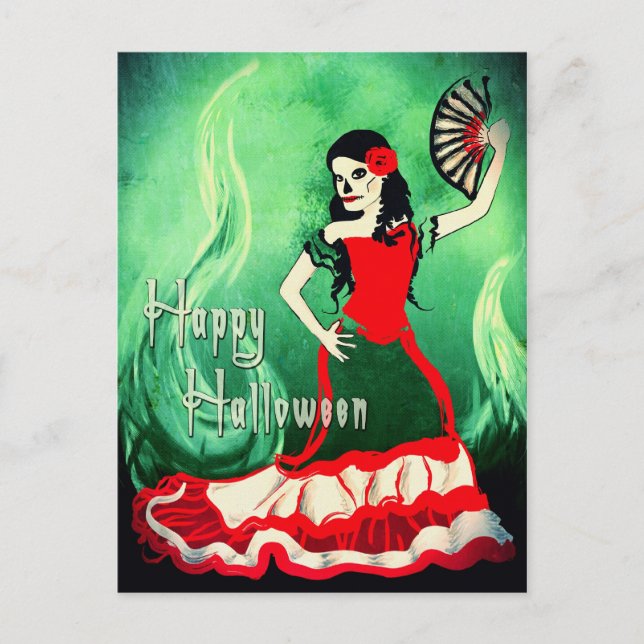 Carte Postale heureux halloween danseuse espagnole (Devant)