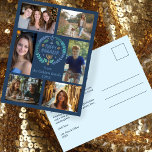 Carte Postale HEUREUX HANOUKKA CUSTOM-Drawn 6 PHOTO Holiday<br><div class="desc">J'espère que vous aimez ce design de vacances. Cliquez sur "personnaliser" pour éditer et ajouter vos propres photos et texte à l'avant et à l'arrière. Consultez ma boutique pour trouver des articles plus assortis comme des autocollants, des tasses, des serviettes, du papier d'emballage ainsi que d'autres motifs de vacances. Merci...</div>