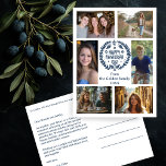 Carte Postale HEUREUX HANOUKKA CUSTOM-Drawn 6 PHOTO Holiday<br><div class="desc">J'espère que vous aimez ce design de vacances. Cliquez sur "personnaliser" pour éditer et ajouter vos propres photos et texte à l'avant et à l'arrière. Consultez ma boutique pour trouver des articles plus assortis comme des autocollants, des tasses, des serviettes, du papier d'emballage ainsi que d'autres motifs de vacances. Merci...</div>