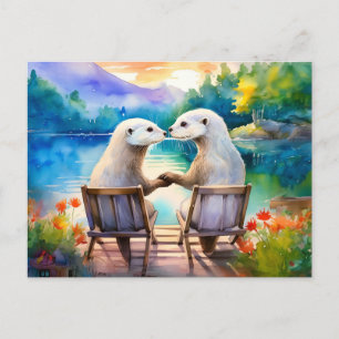 Carte Postale Heureux que nous ayons chacun une loutre