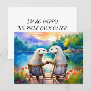 Carte Postale Heureux que nous ayons chacun une loutre