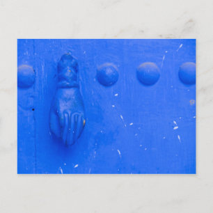 Carte Postale Heurtoir de porte bleu