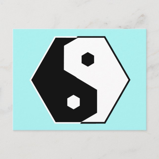 Carte postale Hexagon Yin Yang (Devant)