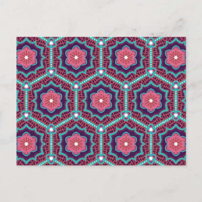Carte Postale Hexagons en fleurs de cerisier - courtepointe fleu (Devant)