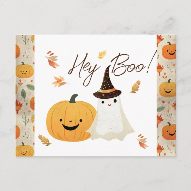 Carte Postale Hey Baby Boo Baby shower d'automne (Devant)