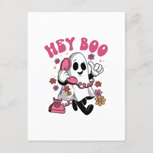Carte Postale Hey Boo - Fantôme Groovy Halloween