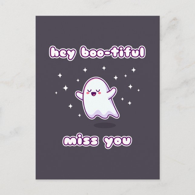 Carte Postale Hey Boo tiful Miss You Pun Card (Devant)