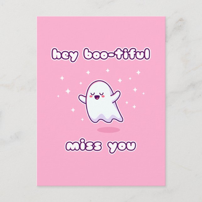Carte Postale Hey Boo tiful Miss You Pun Card (Devant)