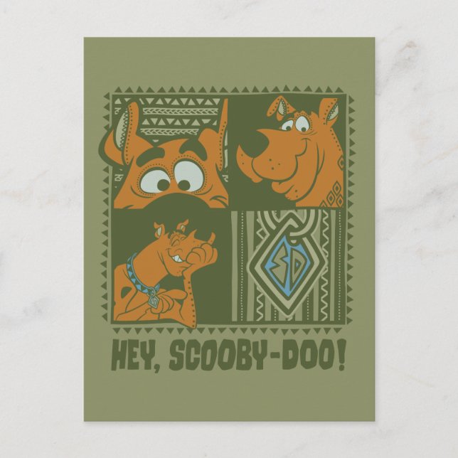 Carte Postale Hey Scooby-Doo Carré tribal Graphic (Devant)