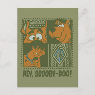 Carte Postale Hey Scooby-Doo Carré tribal Graphic