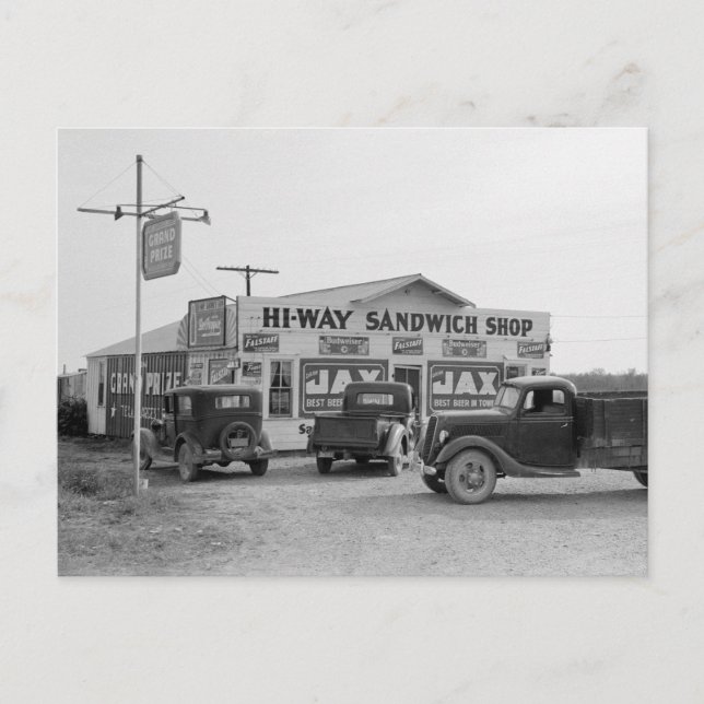 Carte Postale Hi-Way Sandwich Shop, 1939 (Devant)