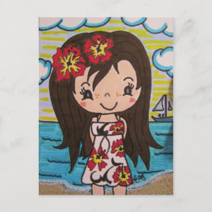 Carte Postale Hibiscus Girl
