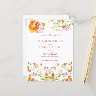 Carte Postale Hibiscus Jaune & Hirondelles Florales Enregistrer