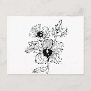 Carte Postale Hibiscus Rose de Sharon Flower