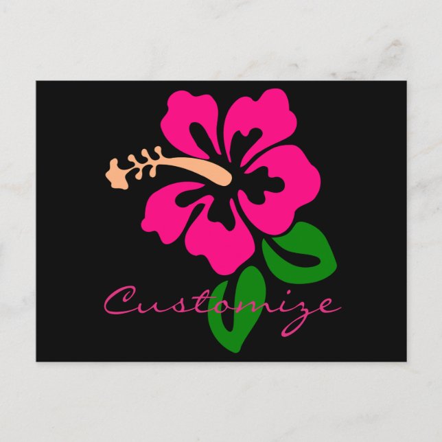Carte Postale Hibiscus rose tropical Thunder_Cove (Devant)