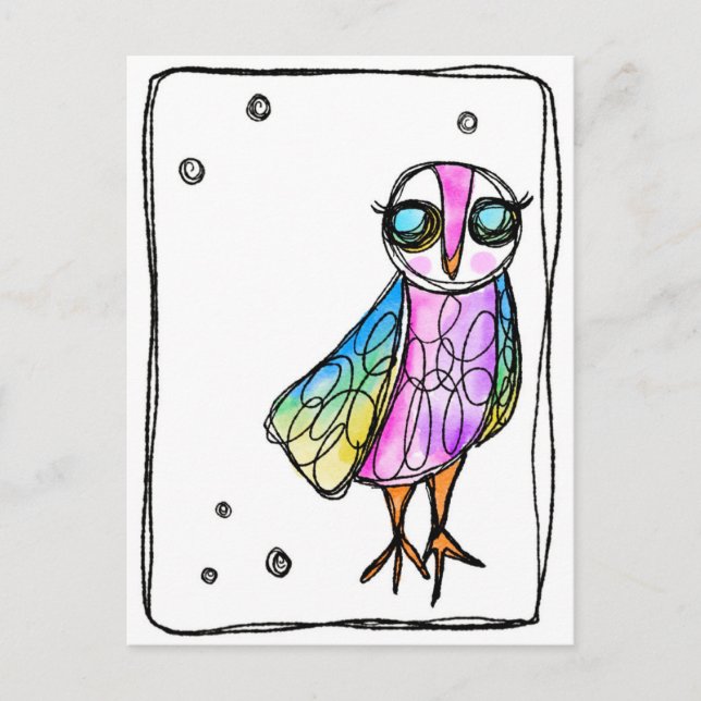 Carte Postale Hibou (Devant)
