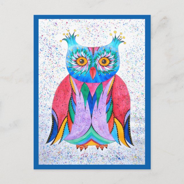 Carte postale hibou (Devant)
