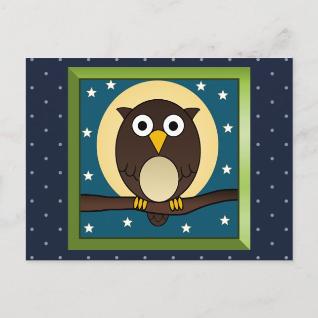 Carte Postale Hibou brun nocturne (Devant)