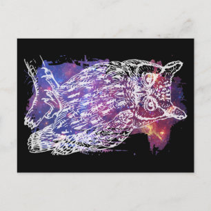 Carte Postale Hibou cosmique