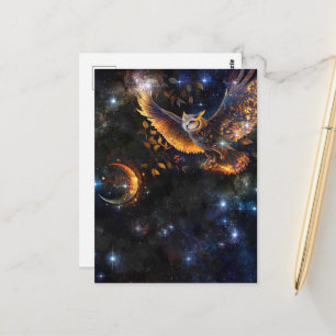 Carte Postale Hibou dans le ciel nocturne