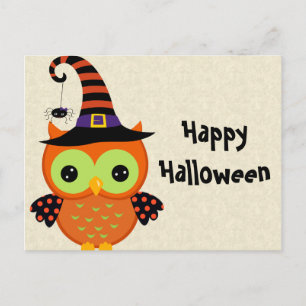 Carte Postale Hibou d'Halloween