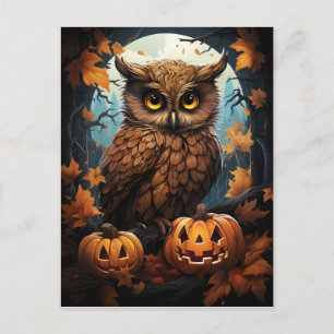 Carte Postale Hibou d'Halloween