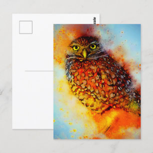 Carte Postale Hibou éclaboussé