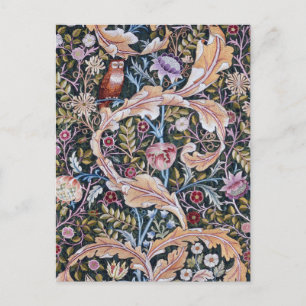 Carte Postale Hibou et fleurs, William Morris
