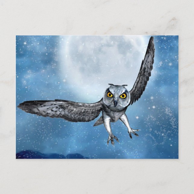 Carte postale hibou imaginaire (Devant)