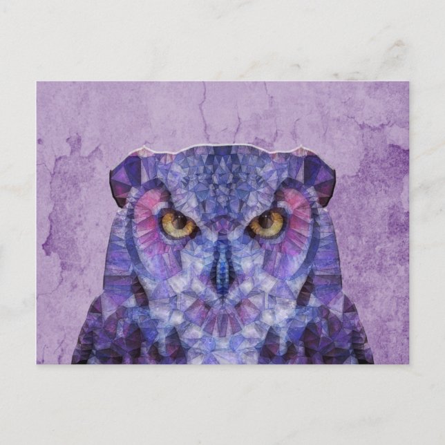 Carte Postale hibou pourpre (Devant)