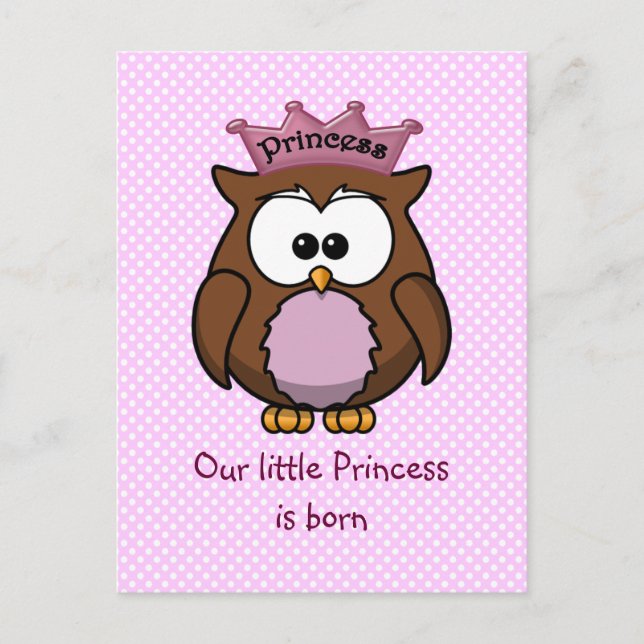 Carte Postale Hibou princesse (Devant)