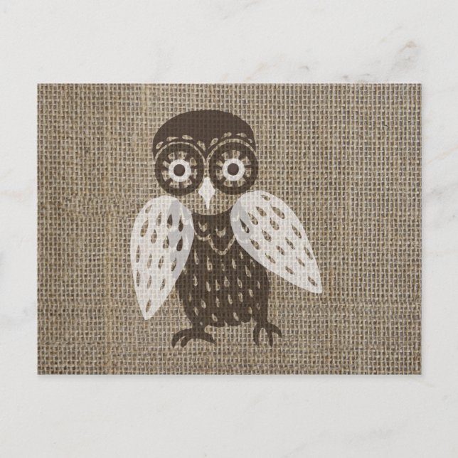 Carte Postale hibou rétro ethnique (Devant)