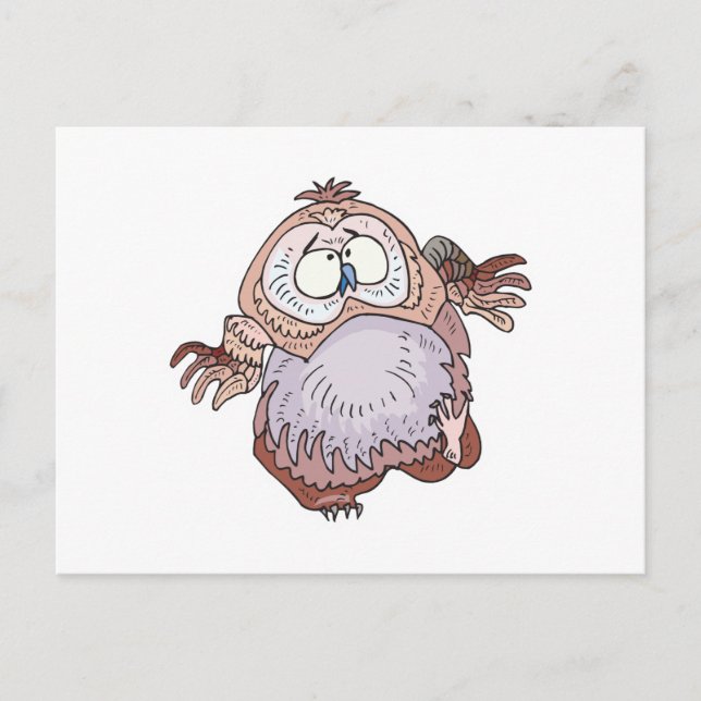 Carte Postale hibou vacillant idiot (Devant)