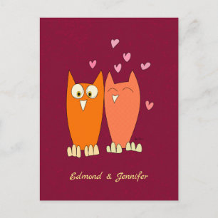 Carte Postale Hiboux romantiques : faire l'amour