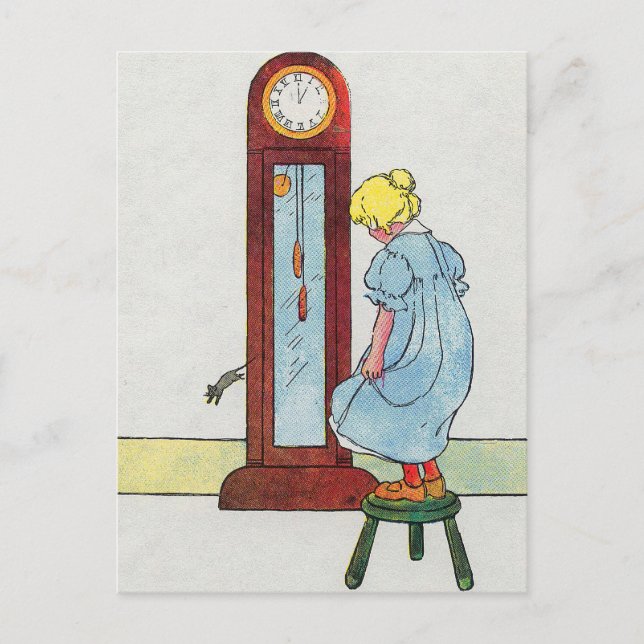 Carte Postale Hickory, Dickory, Dock Mother Goose Nursery Rhyme (Devant)