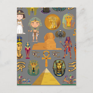 Carte Postale Hiéroglyphique égyptien ancien -Pharaon Motif