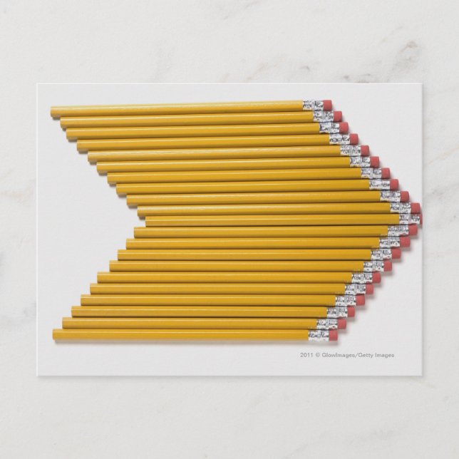 Carte Postale High angle view of pencils in a row (Devant)
