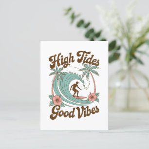Carte Postale High Tides, Good Vibes - Surf Ocean Adventure