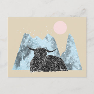 Carte Postale "Highland Cow Winter"