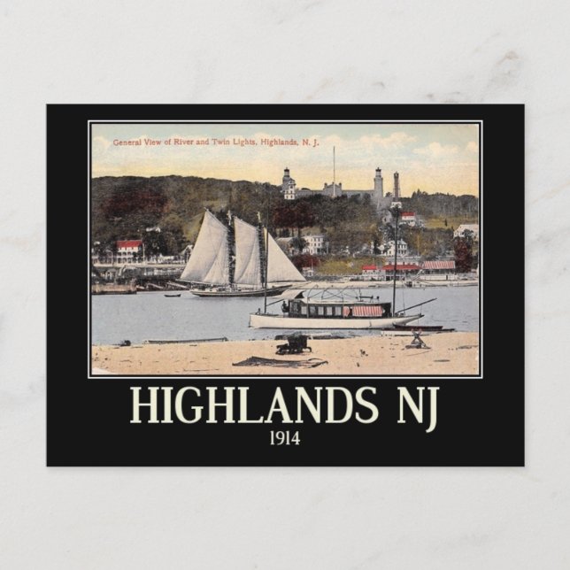 Carte Postale Highlands, New Jersey, Vintage (Devant)