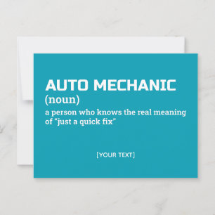 Carte postale Hilarious Auto Mechanic Definition