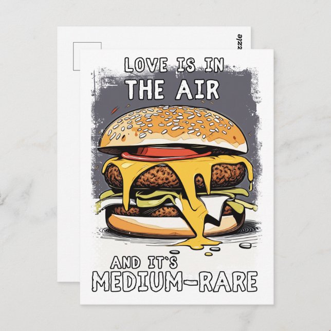 Carte Postale Hilarious BURGER Citation Vintage Retro Illustrati (Devant / Derrière)