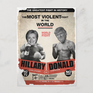 Carte Postale Hillary Clinton contre Donald Trump