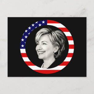 Carte Postale hillary clinton. drapeau américain. pittoresque.