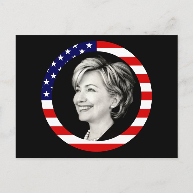 Carte Postale hillary clinton. drapeau américain. pittoresque. (Devant)