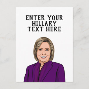 CARTE POSTALE HILLARY CLINTON PERSONNALISÉE