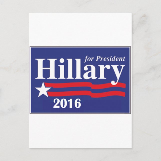 Carte Postale Hillary Clinton pour le président 2016 (Devant)