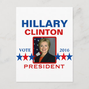 Carte Postale Hillary Clinton pour le président 2016